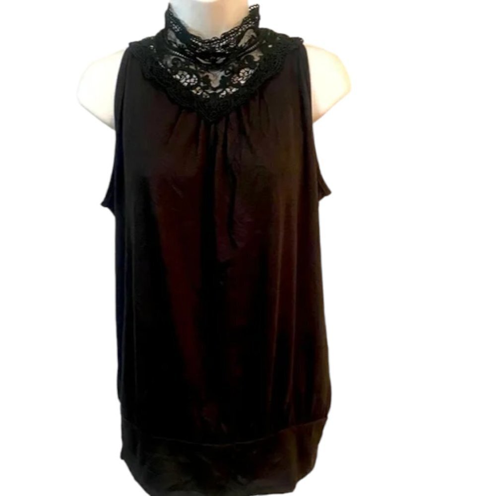 Robin K. Black Lace Blouse NWT size L